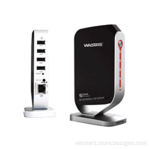 Gigabit USB Network Hub with 4 Port Hub, Supports USB2.0 and 1.1 Devices